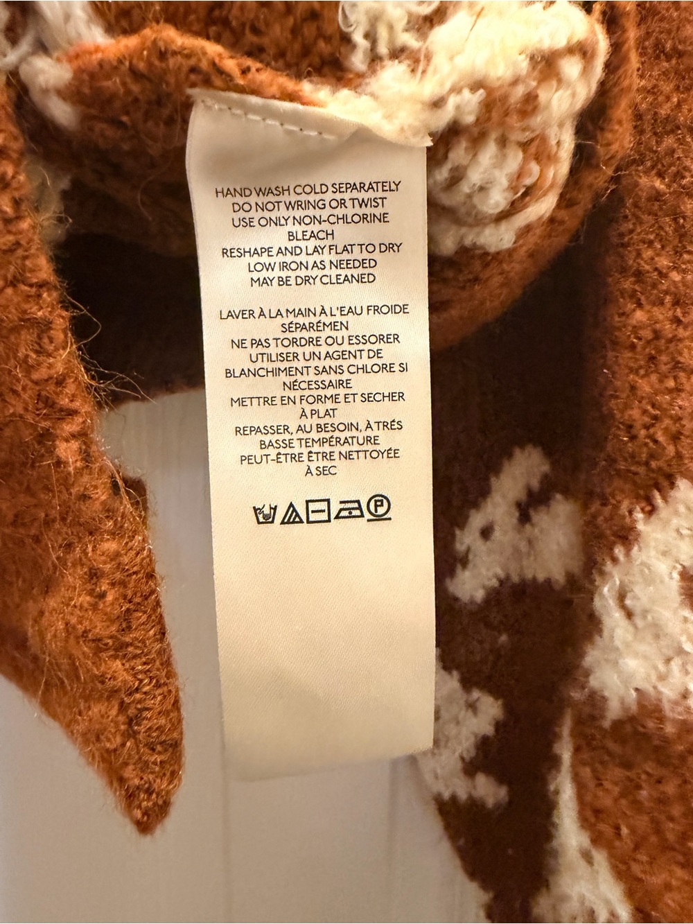 Free People brown and cream Toggle Cardigan Sweater bunny house - Picture 4 of 6